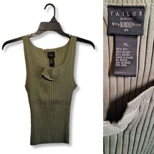 Tailor by B.Moss Clothing Silk Blend Ribbed Tank Top XL